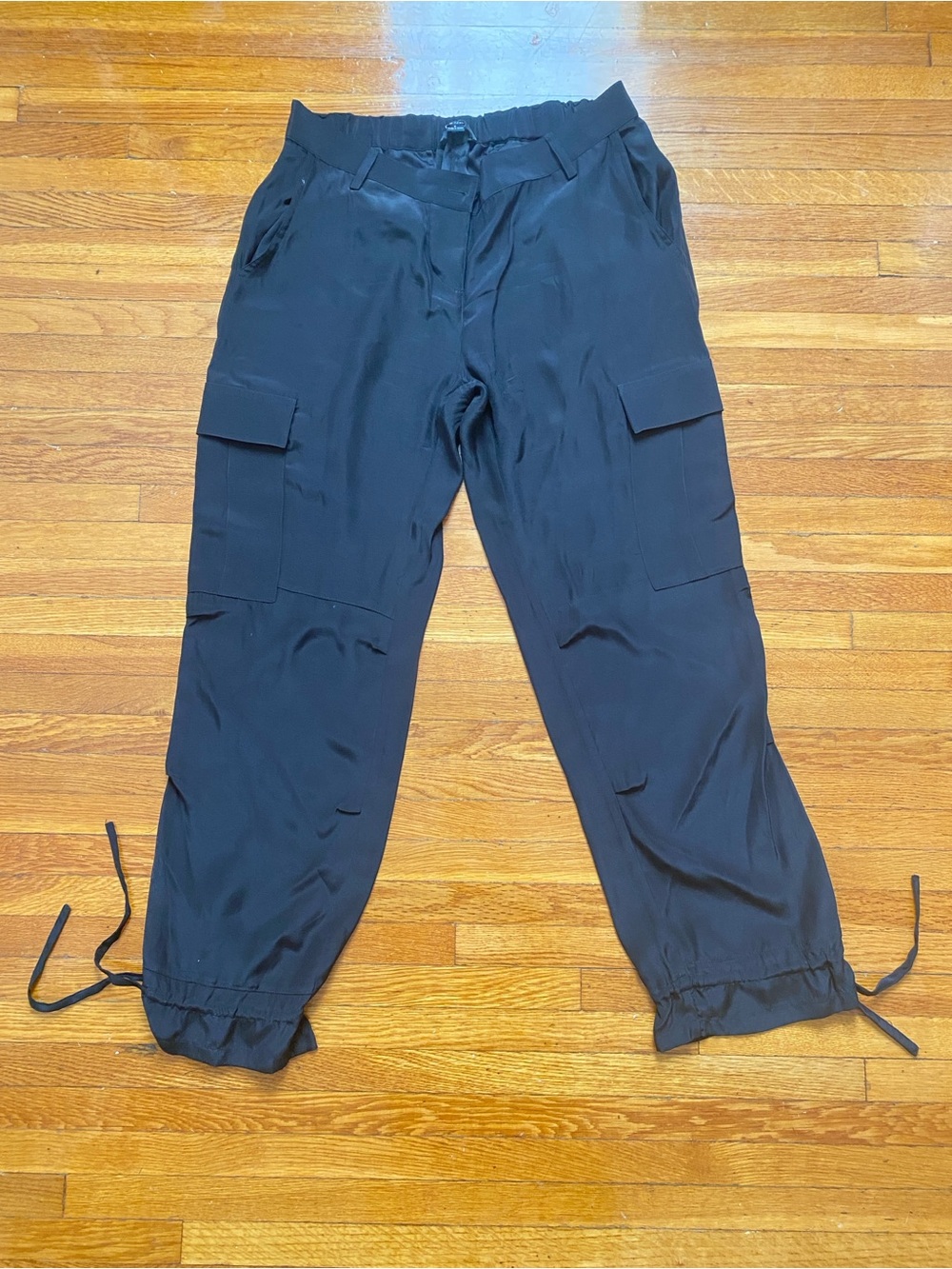 Acrobat Black Cargo Silk Pants Size S